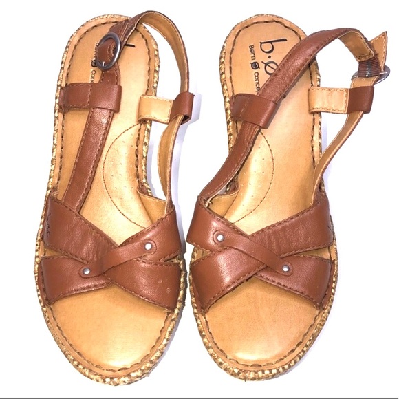 BROWN WEDGE SANDALS - Picture 1 of 7
